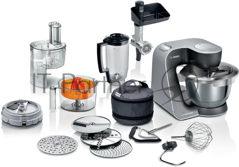 Кухонный комбайн Bosch MUM58M64, 12 насадок, поворотное управление, цвет серый