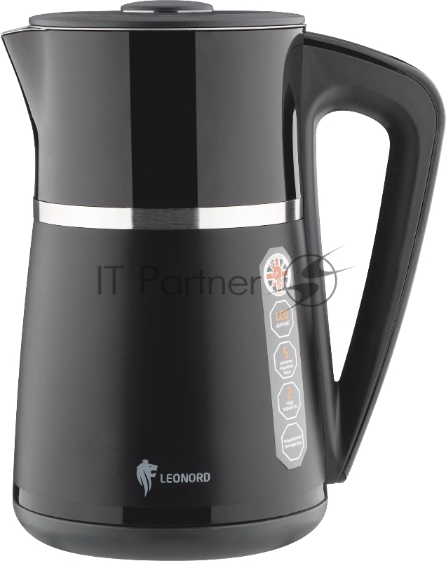 Чайник электрический LEONORD LE-1512 1,7л, двойной корпус, черный