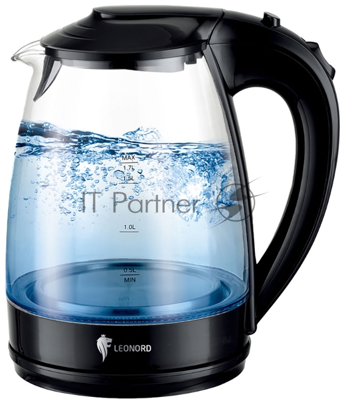 Чайник электрический LEONORD LE-1514 1,7л стекло, пластик, черный