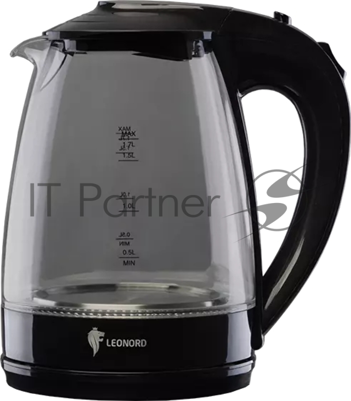 Чайник электрический LEONORD LE-1514 1,7л стекло, пластик, черный
