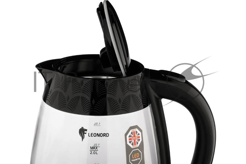 Чайник электрический LEONORD LE-1519 2л, стекло, черный