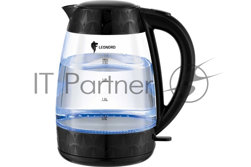 Чайник электрический LEONORD LE-1519 2л, стекло, черный