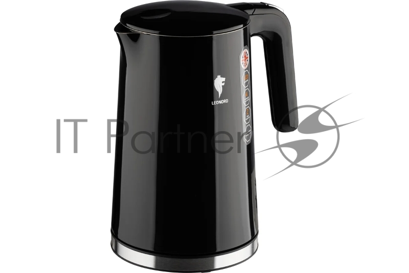 Чайник электрический LEONORD LE-1535 1,7л, нержавейка и пластик, черный