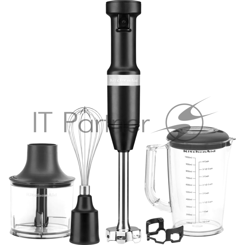Погружной блендер KitchenAid 5KHBV83EBM с аксессуарами, матовый черный