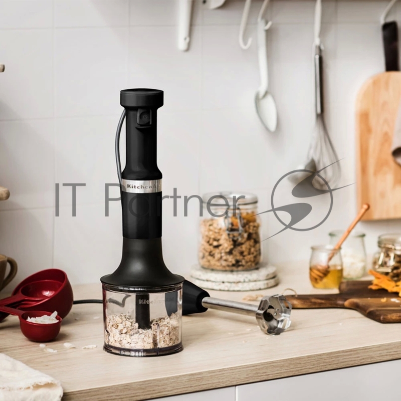 Погружной блендер KitchenAid 5KHBV83EBM с аксессуарами, матовый черный