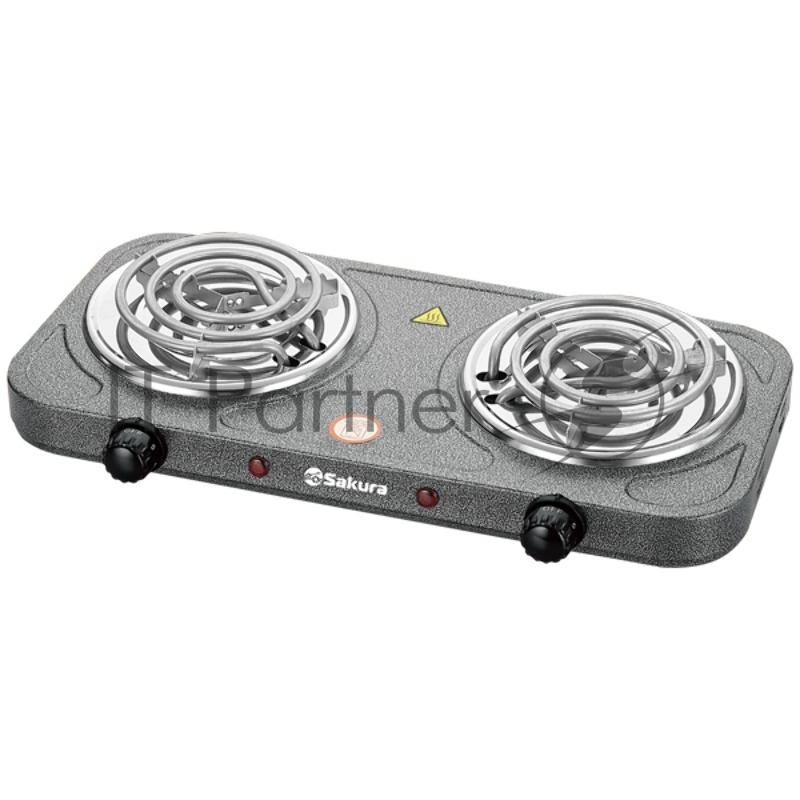 Плитка электрическая SAKURA ПЭ-03 2000Вт 140/140мм 2конф/спир графит