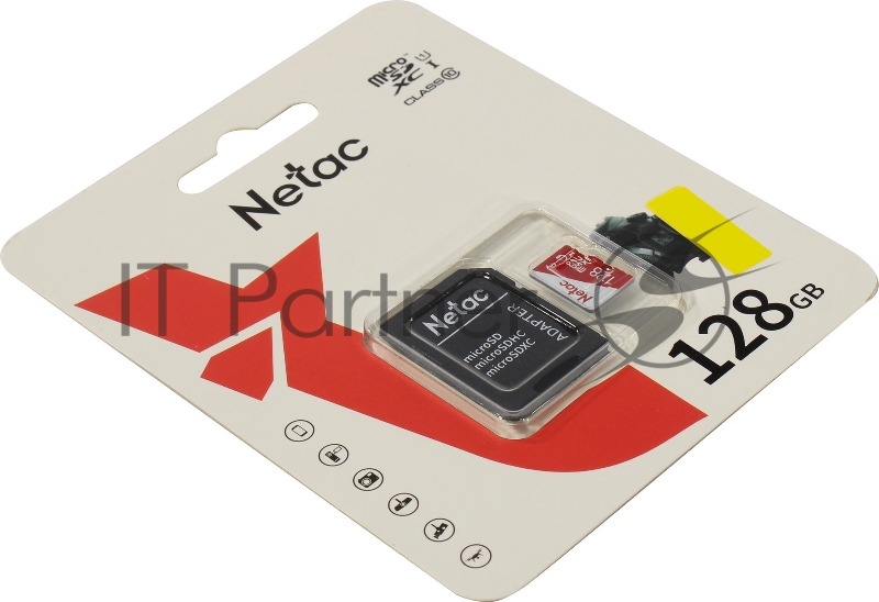 Карта памяти Netac P500 ECO 128GB MicroSDXC U1/C10 up to 80MB/s, retail pack with SD Adapter
