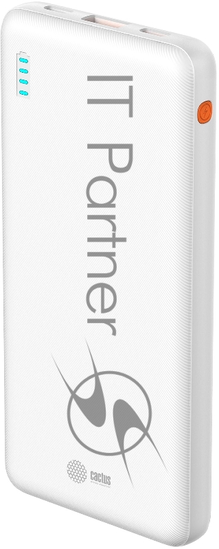 Мобильный аккумулятор Cactus CS-PBFSBA-10000 10000mAh 4.5A USB-A/2xUSB-C белый