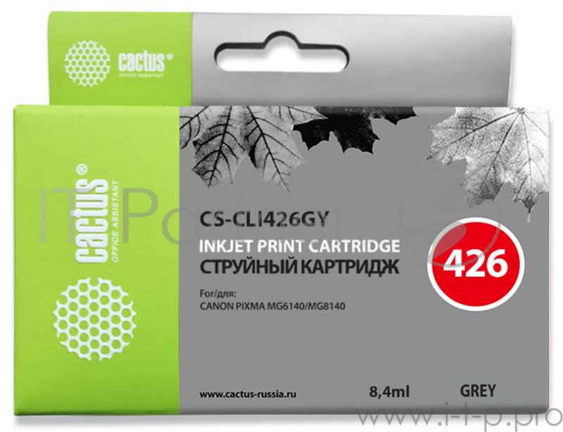 Картридж струйный Cactus CS-CLI426GY серый для Canon Pixma MG6140/MG8140 (8.2мл)