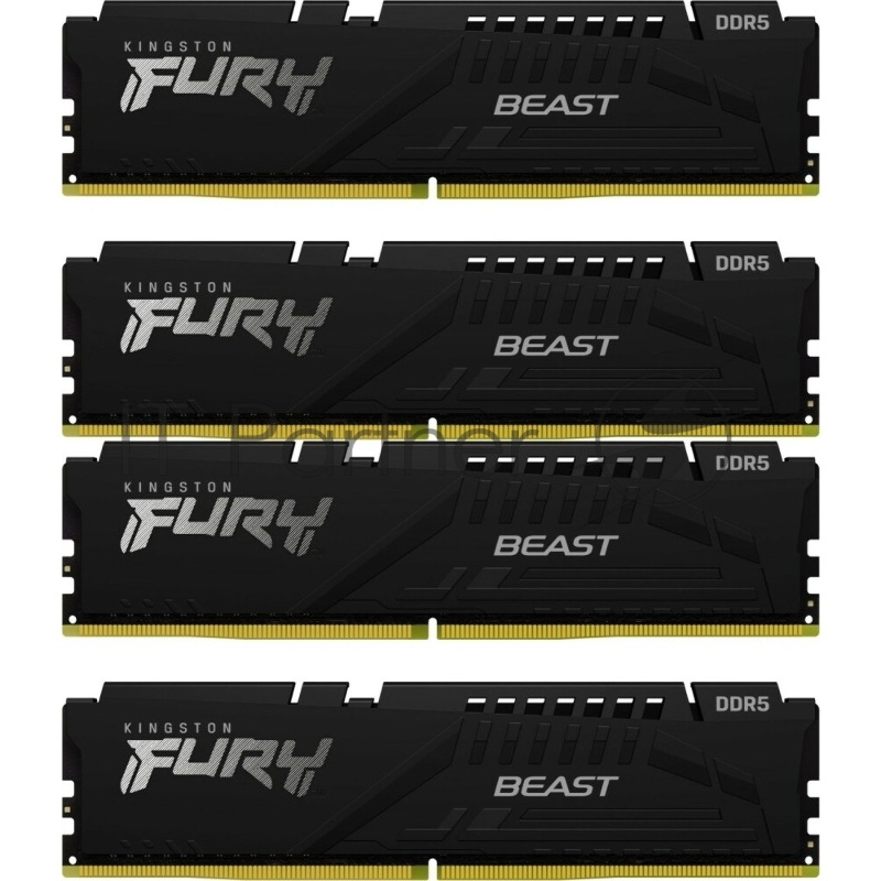Модуль памяти DDR 5 DIMM 128Gb PC44800, 5600Mhz, Kingston FURY Beast Black XMP CL40 (Kit of 4) (KF556C40BBK4-128) (retail)