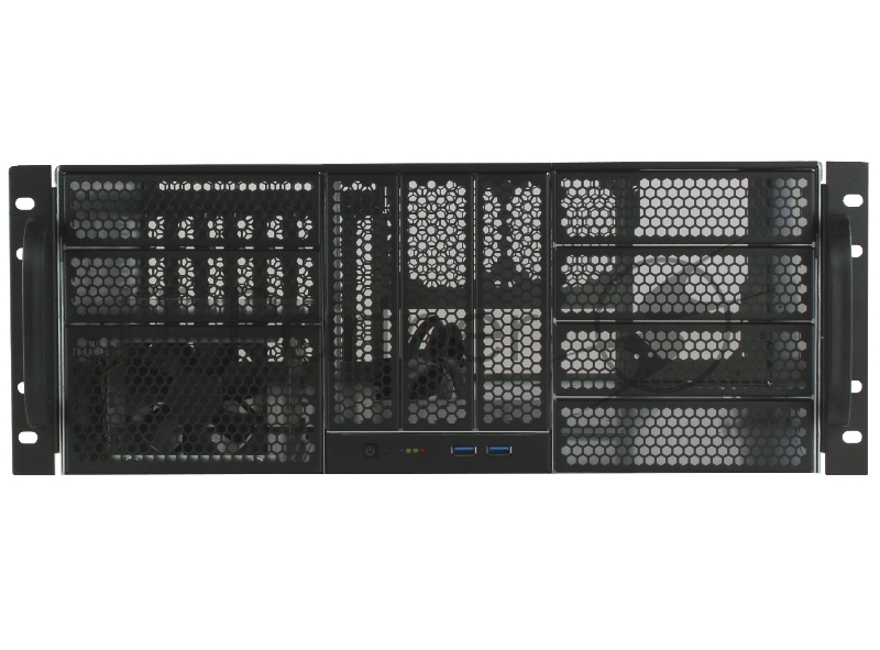 Корпус Procase RE411-D9H3-A-45 4U server case,9x5.25+3HDD,черный,без блока питания,глубина 450мм,MB ATX 12x9,6