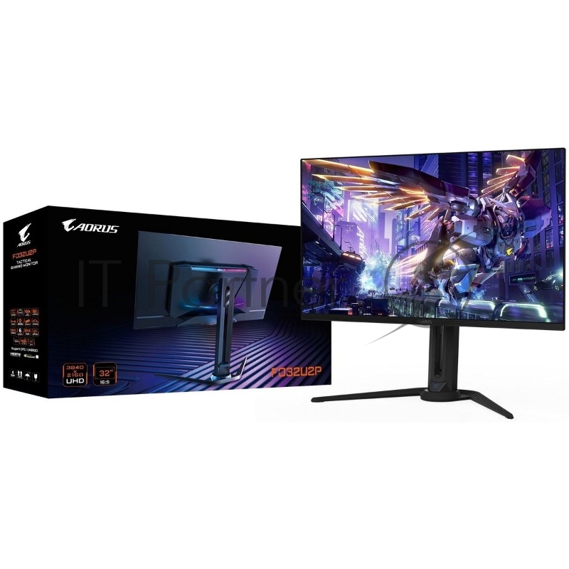 Монитор 31.5 Gigabyte AORUS FO32U2P-EK QD-OLED, 3840х2160, 240Гц, 5 мс, 16:9, 250 кд/м2, 1000:1, 2xHDMI 2.1, DP 2.1, DP 1.4 3xUSB 3.2, USB Type-C, черный