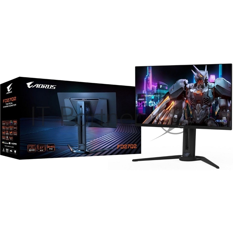 Монитор 27 Gigabyte AORUS FO27Q2-EK OLED, 2560×1440, 240Hz, 3 мс, 16:9, 1000 кд/м2, 1000:1, 2xHDMI 2.1, DP 1.4 3xUSB 3.2, USB Type-C черный