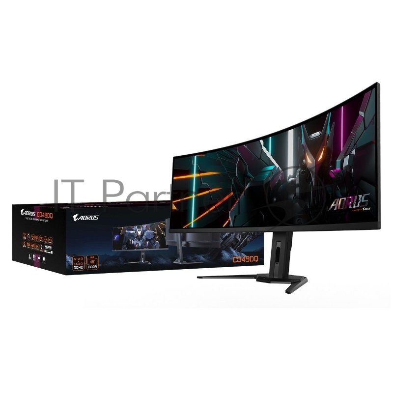 Монитор 49 Gigabyte AORUS CO49DQ-EK Gaming OLED, 5120x1440, 144Гц, 3 мс, 32:9, 250 кд/м2, 2xHDMI, 1xDP, 2xUSB3.2, Type C, 178°/178°, 1500000:1, Curved (20VM0-CO49DQBT-1EKR) черный