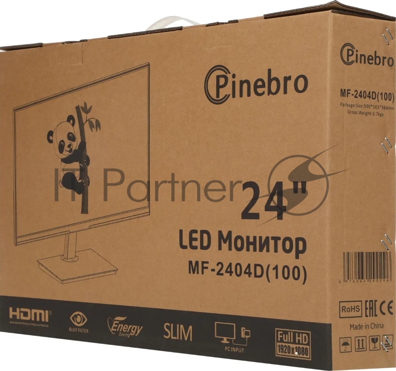 Монитор Pinebro 23.8 MF-2404D(100) черный IPS LED 4ms 16:9 HDMI M/M матовая 1000:1 300cd 178гр/178гр 1920x1080 100Hz VGA DP FHD 2.7кг