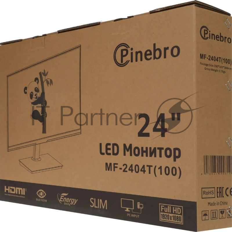Монитор Pinebro 23.8 MF-2404T(100) черный IPS LED 4ms 16:9 HDMI M/M матовая 1000:1 300cd 178гр/178гр 1920x1080 100Hz DP FHD USB 2.7кг