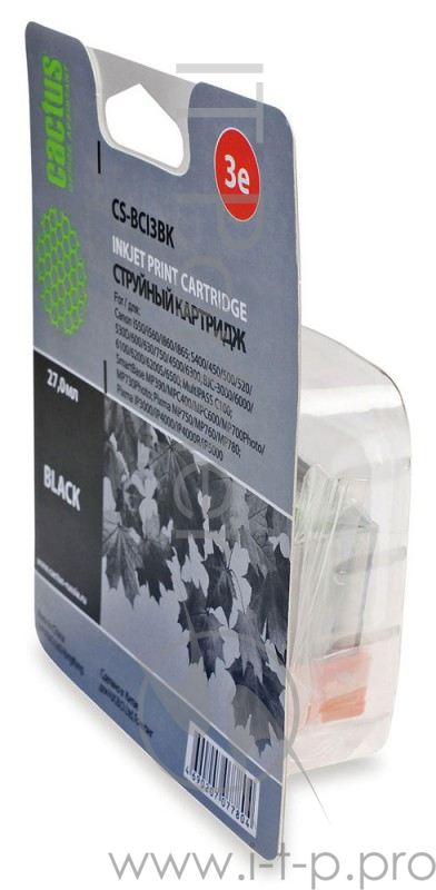 Картридж струйный Cactus CS-BCI3BK черный для Canon BJC-3000/ BJC-6000/ BJC-6100/ BJC-6200 (24ml)