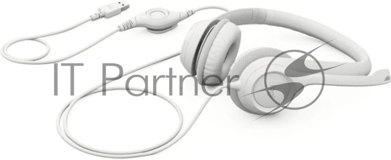 Наушники с микрофоном Logitech H390 белый 1.9м накладные USB оголовье (981-001288)