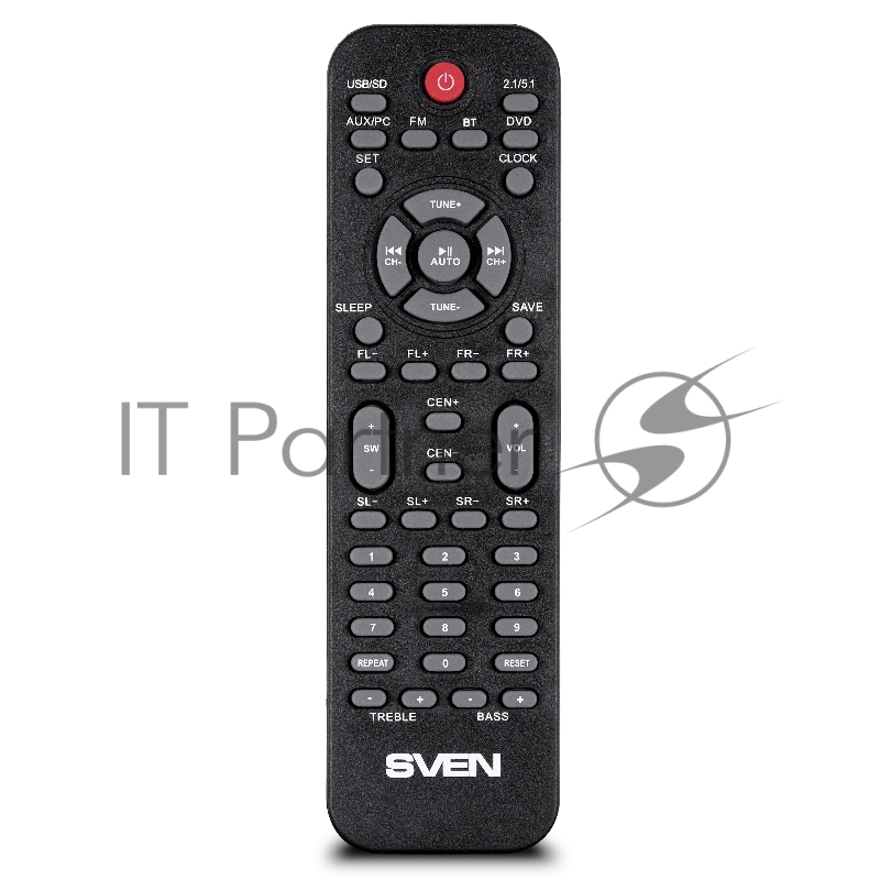 Компьютерная акустика SVEN АС HT-201, черный (80 Вт, Bluetooth, пульт, дисплей, FM, USB, SD)