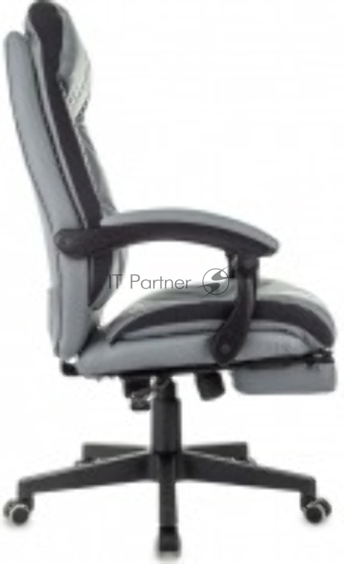 Кресло руководителя Бюрократ CH-824MSG-BF серый эко.кожа/ткань крестов. пластик подст.для ног