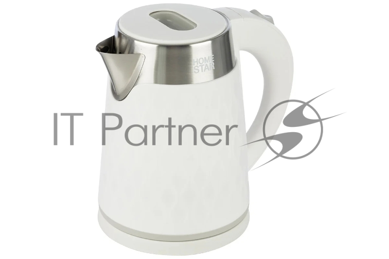 Чайник электрический HOMESTAR HS-1021 1,7л, нержавейка+пластик, белый, двойной корпус, 1500Вт (12)