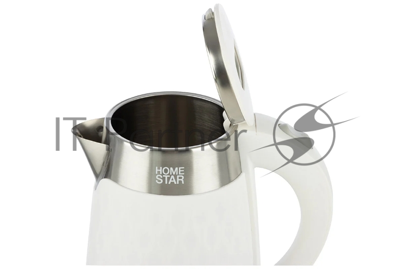 Чайник электрический HOMESTAR HS-1021 1,7л, нержавейка+пластик, белый, двойной корпус, 1500Вт (12)