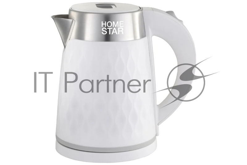 Чайник электрический HOMESTAR HS-1021 1,7л, нержавейка+пластик, белый, двойной корпус, 1500Вт (12)