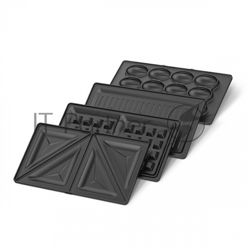 Прибор для выпечки BQ ST2001 Black 4 in 1. MultiChef, мощность: 800 Вт, многофункциональный прибор 4 в 1, 4 пары панелей в комплекте: гриль, венские вафли, сэндвич, орешки, антипригарное покрытие панелей Non-Stick PRO, равномерный нагрев, вертикально