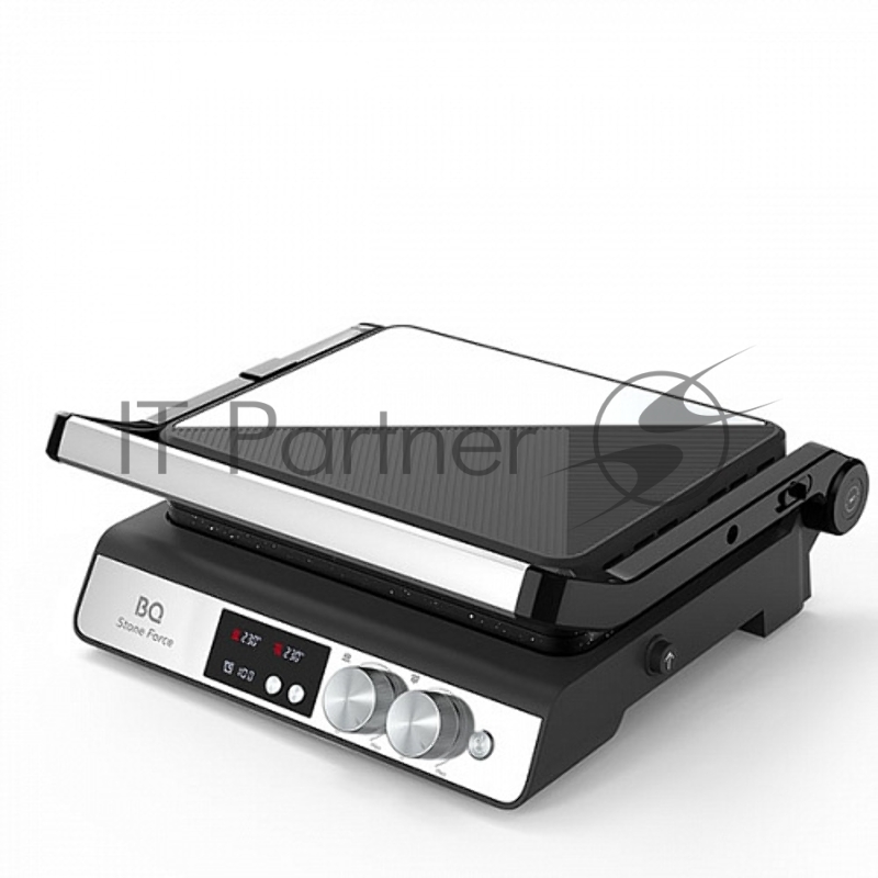 Электрический гриль BQ GR3002 Black-Steel. Мощность:2000 Вт /STONE Non-Stick Мраморное антипригарное покрытие / Съемные панели легкая очистка / 3 в 1 гриль, барбекю, духовка / ГРИЛЬ жарьте стейки и бифштексы ребрышки и крылышки / БАРБЕКЮ обжаривайте