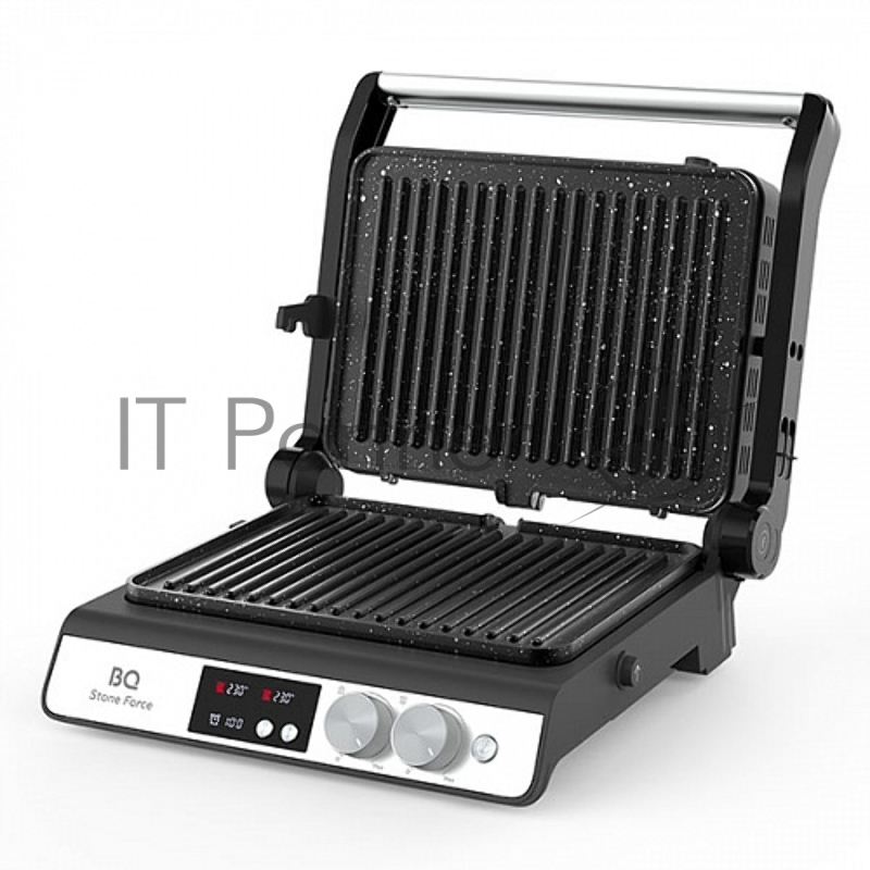 Электрический гриль BQ GR3002 Black-Steel. Мощность:2000 Вт /STONE Non-Stick Мраморное антипригарное покрытие / Съемные панели легкая очистка / 3 в 1 гриль, барбекю, духовка / ГРИЛЬ жарьте стейки и бифштексы ребрышки и крылышки / БАРБЕКЮ обжаривайте