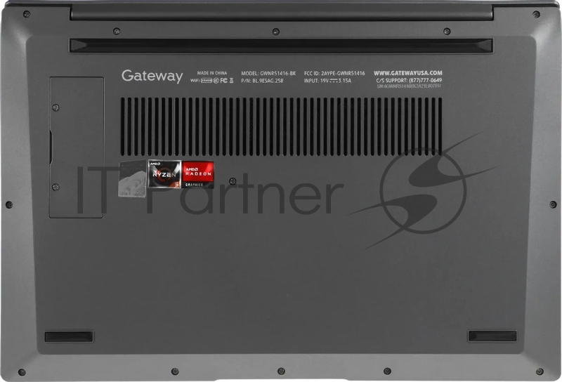 Ноутбук Gateway Ultra Slim 14 Ryzen 5 3500U 8Gb SSD256Gb AMD Radeon Vega 8 14.1 IPS FHD (1920x1080) Windows 11 Home black WiFi BT Cam (GWNR51416-BK)