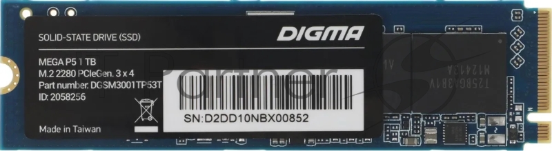 Накопитель SSD Digma PCIe 3.0 x4 1TB DGSM3001TP53T Mega P5 M.2 2280