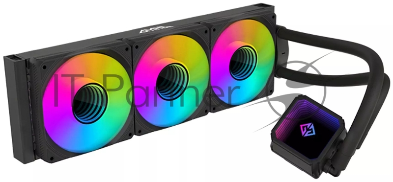 Система водяного охлаждения GMNG GG-LC360ARGB1 ARGB 120x120x25mm Soc-AM5/AM4/1151/1200/2066/1700 черный 4-pin 22-35dB Al+Cu 350W 1550gr Ret (GG-LC360ARGB1-BK)