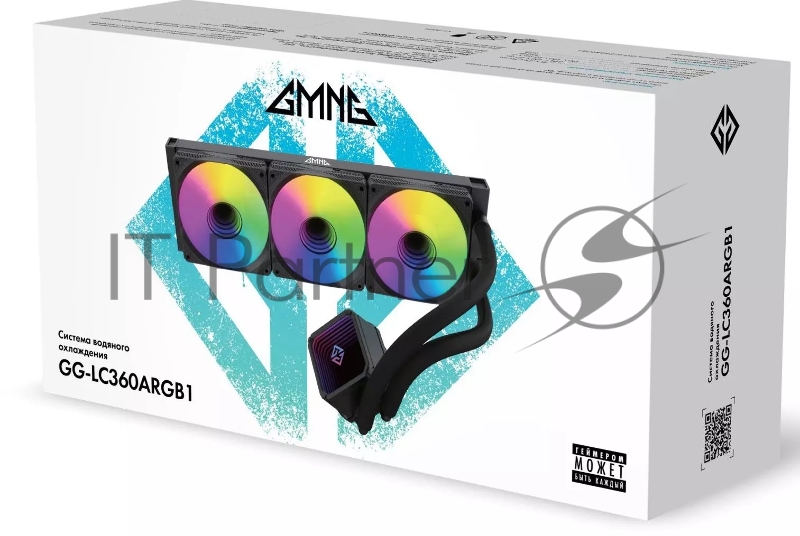 Система водяного охлаждения GMNG GG-LC360ARGB1 ARGB 120x120x25mm Soc-AM5/AM4/1151/1200/2066/1700 черный 4-pin 22-35dB Al+Cu 350W 1550gr Ret (GG-LC360ARGB1-BK)