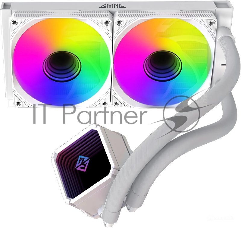 Система водяного охлаждения GMNG GG-LC240ARGB1 ARGB 120x120x25mm Soc-AM5/AM4/1151/1200/2066/1700 белый 4-pin 22-35dB Al+Cu 260W 1200gr Ret (GG-LC240ARGB1-WH)