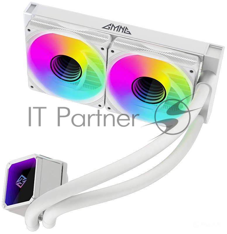 Система водяного охлаждения GMNG GG-LC240ARGB1 ARGB 120x120x25mm Soc-AM5/AM4/1151/1200/2066/1700 белый 4-pin 22-35dB Al+Cu 260W 1200gr Ret (GG-LC240ARGB1-WH)