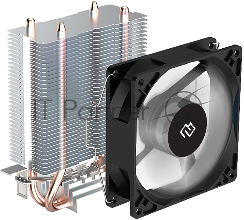 Устройство охлаждения(кулер) Digma D-CPC110-1 90x90x25mm Soc-AM4/1151/1200 черный 3-pin 23dB Al+Cu 110W 245gr Ret