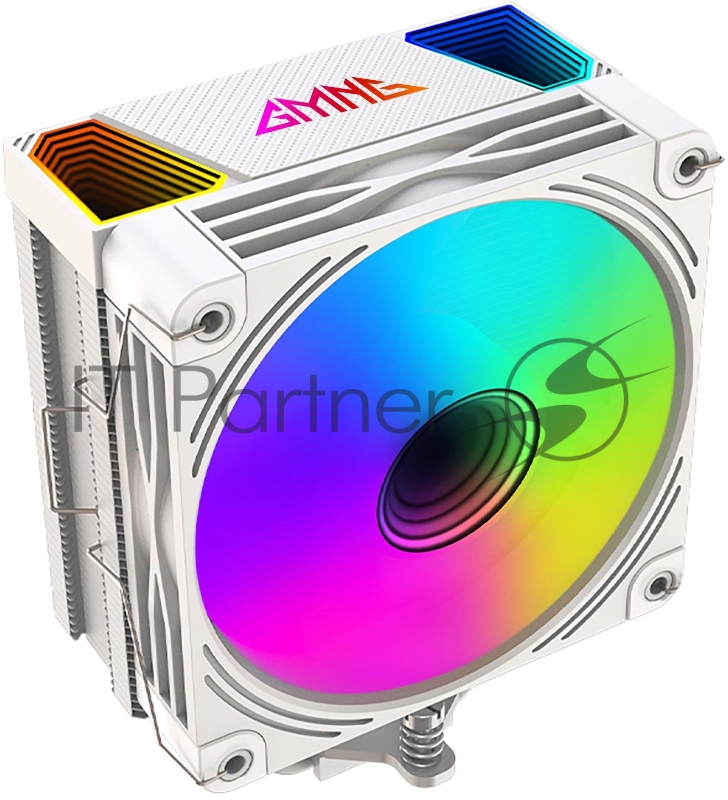 Устройство охлаждения(кулер) GMNG GG-CPC220-ARGB2 ARGB 120x120x25mm Soc-AM5/AM4/1151/1200/2066/1700 белый 4-pin 14-26dB Al+Cu LCD 220W 550gr Ret (GG-CPC220-ARGB2-WH)