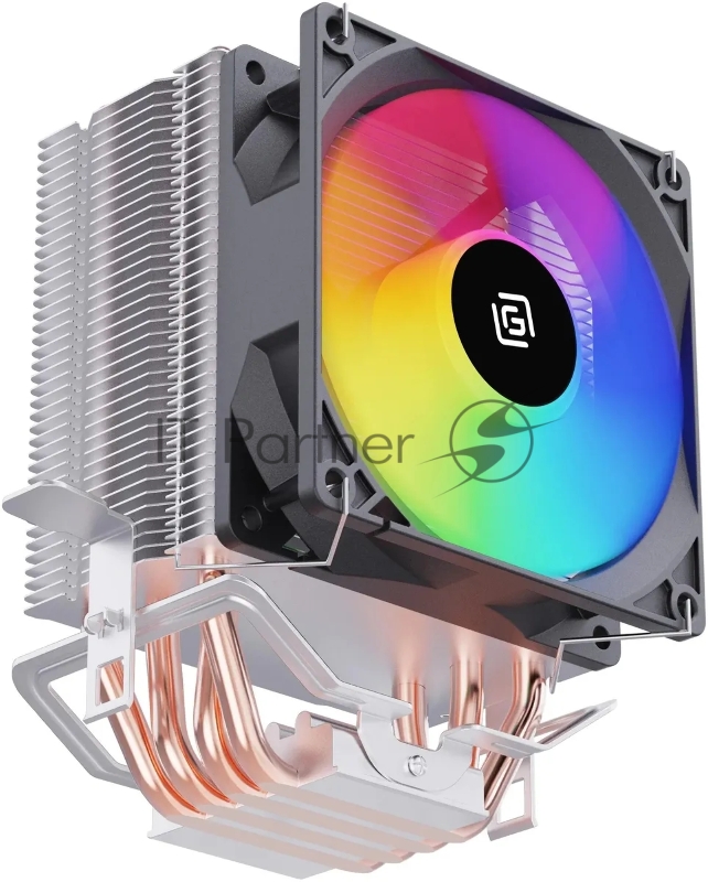 Устройство охлаждения(кулер) Oklick OG-CPC130FRGB-1 RGB Soc-AM4/1151/1200 черный 3-pin 18-23dB Al+Cu 130W 453gr Ret