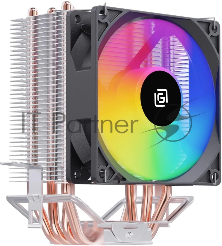 Устройство охлаждения(кулер) Oklick OG-CPC130FRGB-1 RGB Soc-AM4/1151/1200 черный 3-pin 18-23dB Al+Cu 130W 453gr Ret