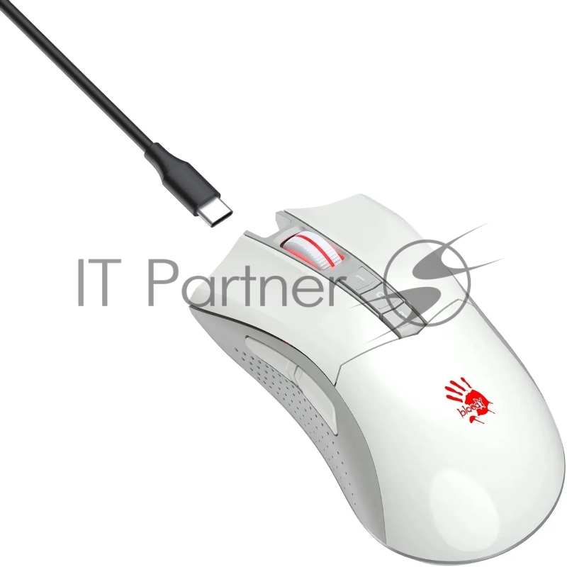 Мышь A4Tech Bloody R90 Plus белый оптическая 5000dpi беспров. USB 8but (R90 PLUS GREUISH WHITE)