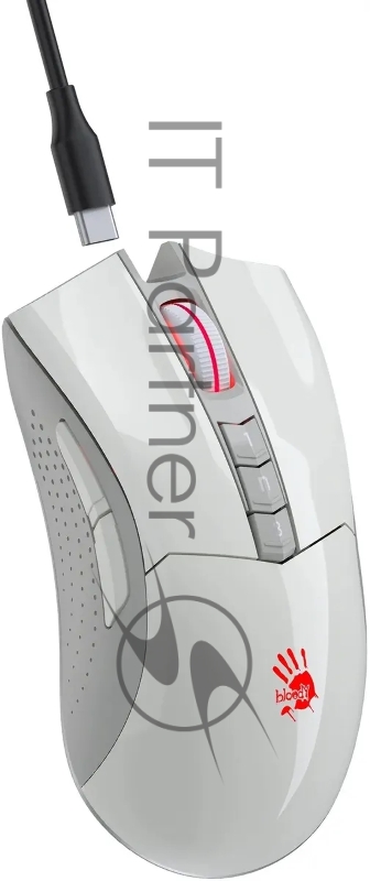 Мышь A4Tech Bloody R90 Plus белый оптическая 5000dpi беспров. USB 8but (R90 PLUS GREUISH WHITE)