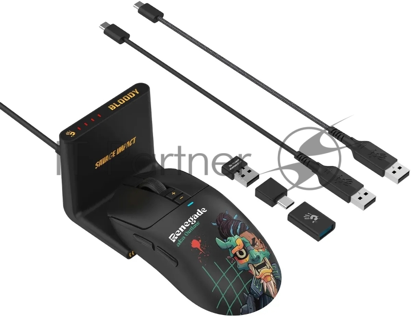 Мышь A4Tech Bloody R72 Ultra Duo черный/рисунок оптическая (20000dpi) беспроводная USB (7but)