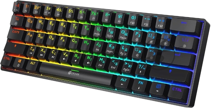 Клавиатура механическая Oklick K713X, USB Multimedia for gamer LED, черный