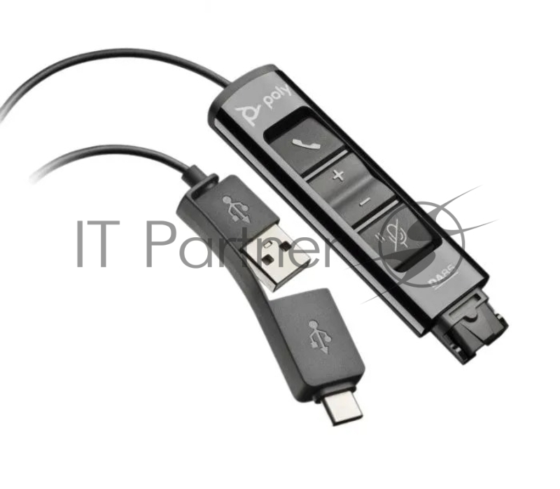 USB-адаптер Plantronics DA85, USB-A & USB-C TO QUICK DISCONNECT