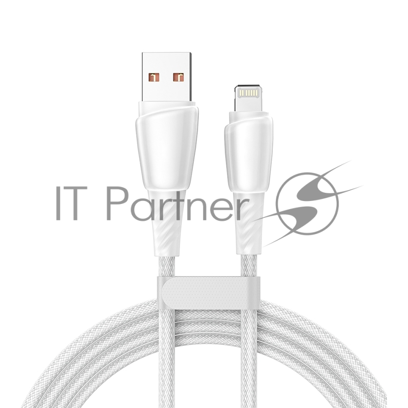 Кабель USB-A – Lightning для Apple, 2,4А, 1м, в белой нейлоновой оплетке REXANT