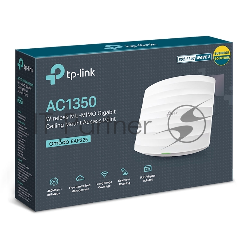 Точка доступа AC1350 Wireless MU-MIMO Gigabit Ceiling Mount Acce EUplug