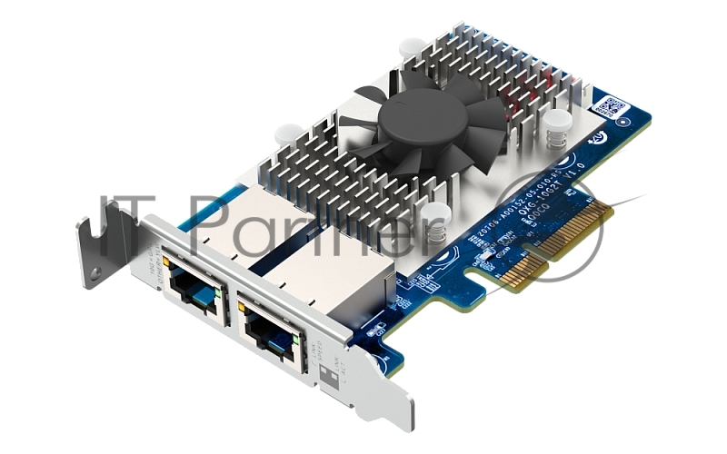 Сетевая карта/ QNAP QXG-10G2T Dual-port BASET 10GbE network expansion card low-profile form factor PCIe Gen3 x4