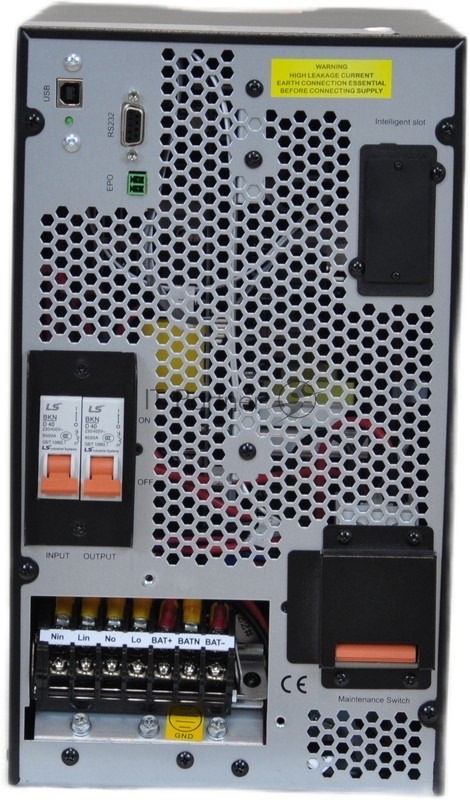 Однофазный напольный Онлайн ИБП Tuncmatik TSK10099 с мощным зарядным устройством, работающий от внешнего батарейного массива (без АКБ в корпусе)/ Tuncmatik LONG+ 6 KVA / 6 kW ON-LINE Tower UPS V2.0 RS-232/SNMPslot/ LCD/ USB/ EPO/ EMBS without Battery