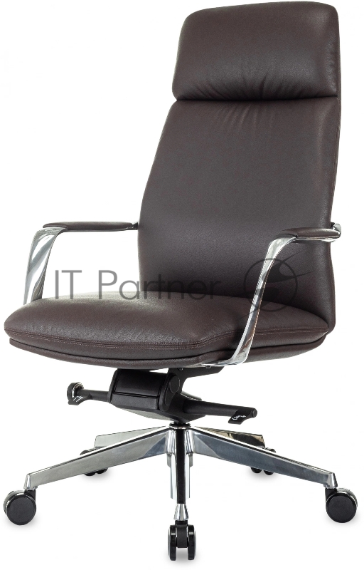 Кресло руководителя Бюрократ _VEGA коричневый кожа крестов. алюминий